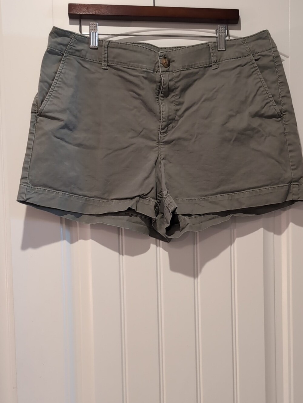 LOFT Olive Green Casual Cotton Shorts
